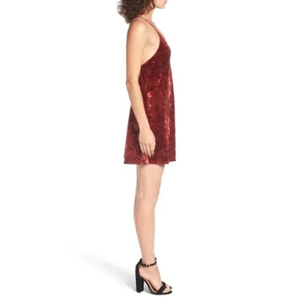 Revolve Privacy Please Crushed Velvet Slip Mini Dress Red Rust Size Small - Picture 11 of 16
